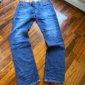 True Religion Mens Straight Leg Blue Denim Jeans Flap Pocket 40x32